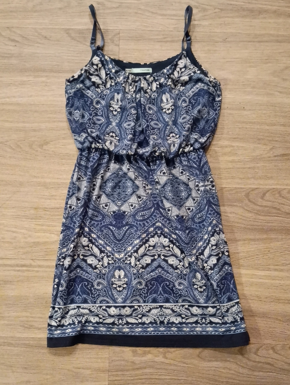Maurices Navy and White Paisley Sleeveless Top